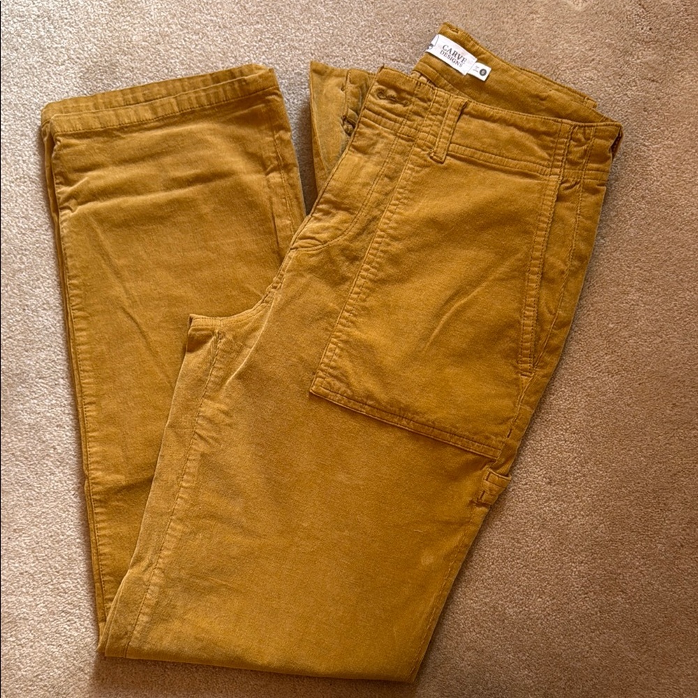 Carve Designs Mustard Yellow Corduroy Utility Pants